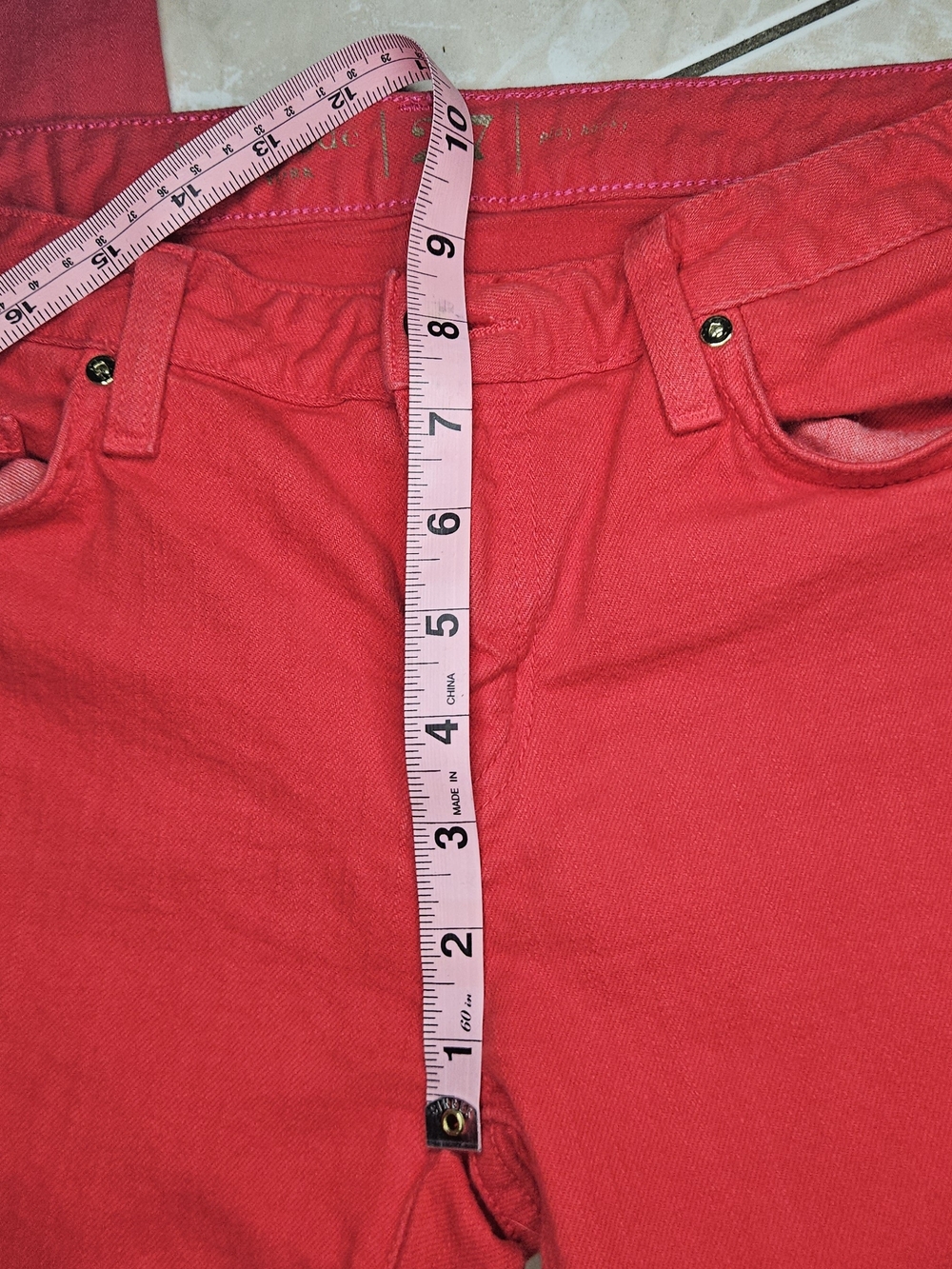 Kate Spade Broome Street Play Hooky Red Skinny Jeans Size 27 - Picture 8 of 9